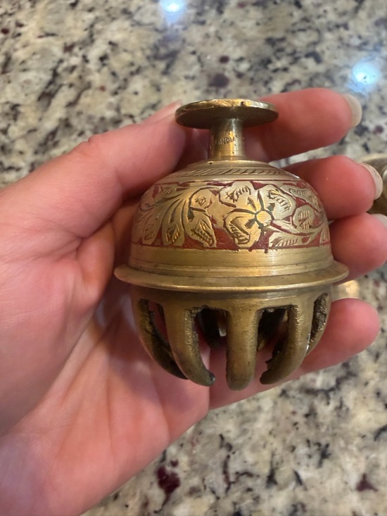 Vintage Indian Brass Elephant Claw Bells (Set of 3) - Picture 2 of 10